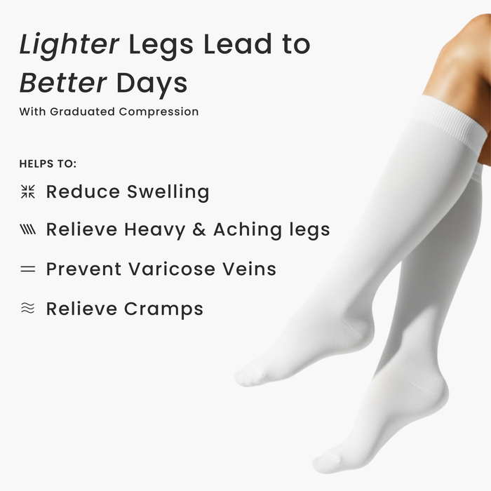 Pregnancy Compression Socks — White (hover)